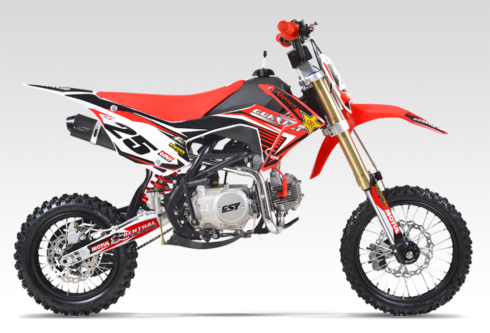 Pit Bike GUNSHOT 125-FX 12/14 - Dirt Bike 125cc - Moteur LIFAN 125 - Rouge