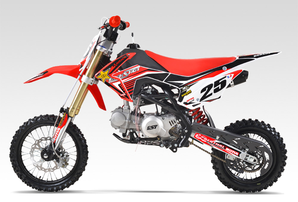 Pit Bike GUNSHOT 125-FX 12/14 - Dirt Bike 125cc - Moteur LIFAN 125 - Rouge